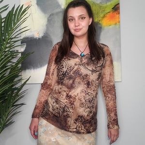 Cybercore Y2K Fairy Grunge Mesh Top